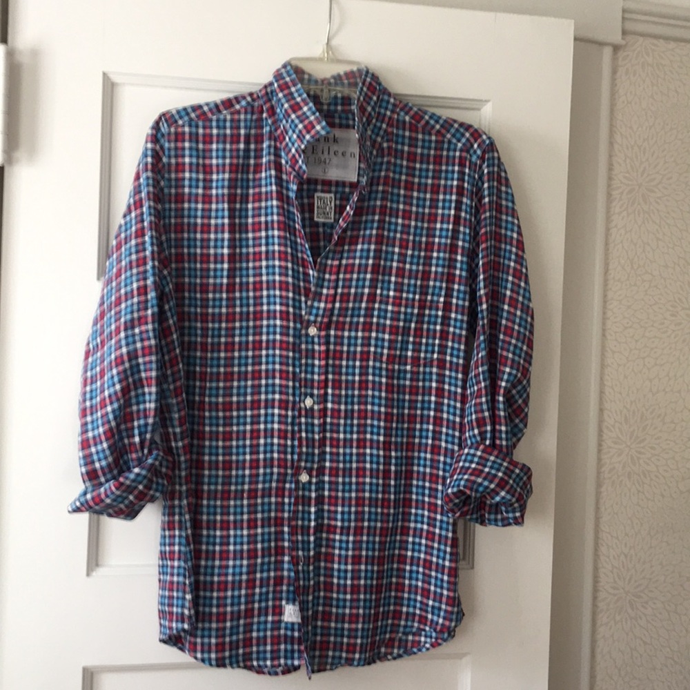 Women’s plaid linen blouse